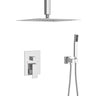 Dual Shower Head System with Ceiling Mount and Rough-In Valve - Pearl Silver, Black, or Gold