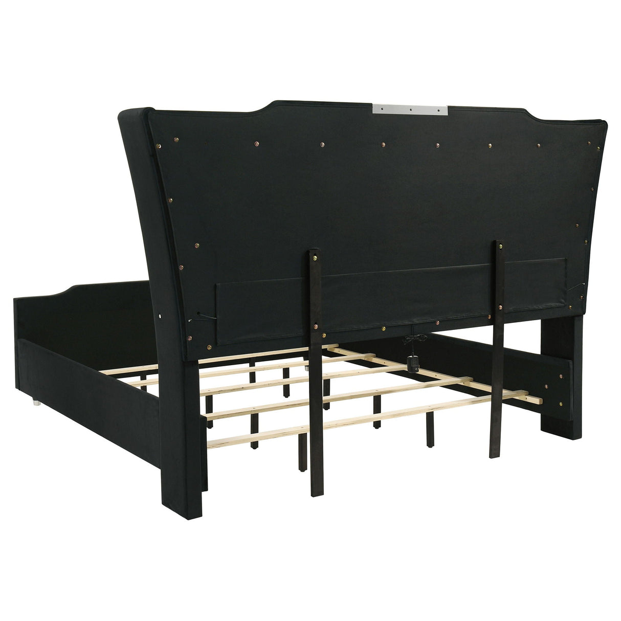 Lorient Eastern King LED Upholstered Bed Black