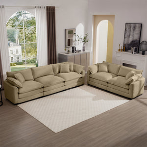 Elegant Oversized Sectional Sofa Set With Deep Seats And Flexible Layout