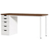 Computer Desk With 5 Drawers, Reversible Cabinet Design
