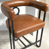 Household bar stools set of 2, modern upholstered with back