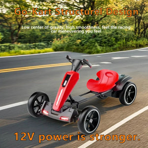 Electric Kids Pedal Go Kart With Adjustable Seat and Foldable Design