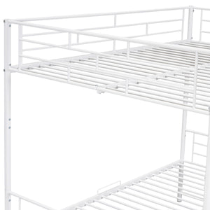 Metal Bunk Bed With Shelf And Guardrails