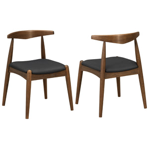 5-Piece Dining Set with Rubberwood Frame and Faux Leather Chairs