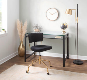 Metric - Industrial Floor Lamp - Black / Antique Brass