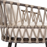 4-Piece Outdoor Patio Furniture Set with Metal Frame and Woven Rope