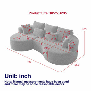Curved Oversized Sectional Sofa With Extra Deep Seat