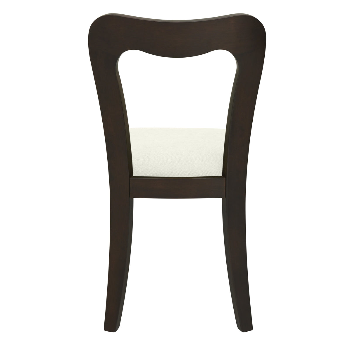 Dining Chair Without Arm Set of 2 (Dark Brown + Beige)