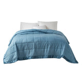 Oversized Down Alternative Blanket with Satin Trim