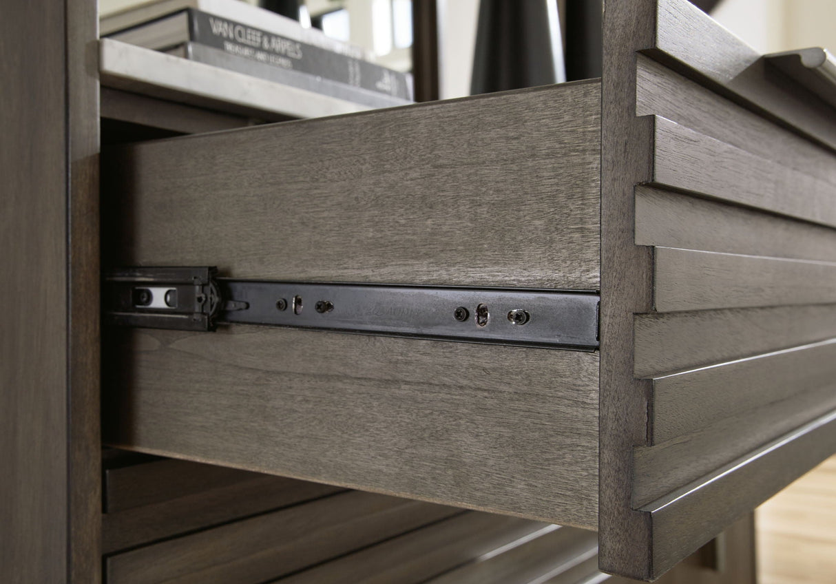 Arkenton - Two Drawer Night Stand - Grayish Brown / White