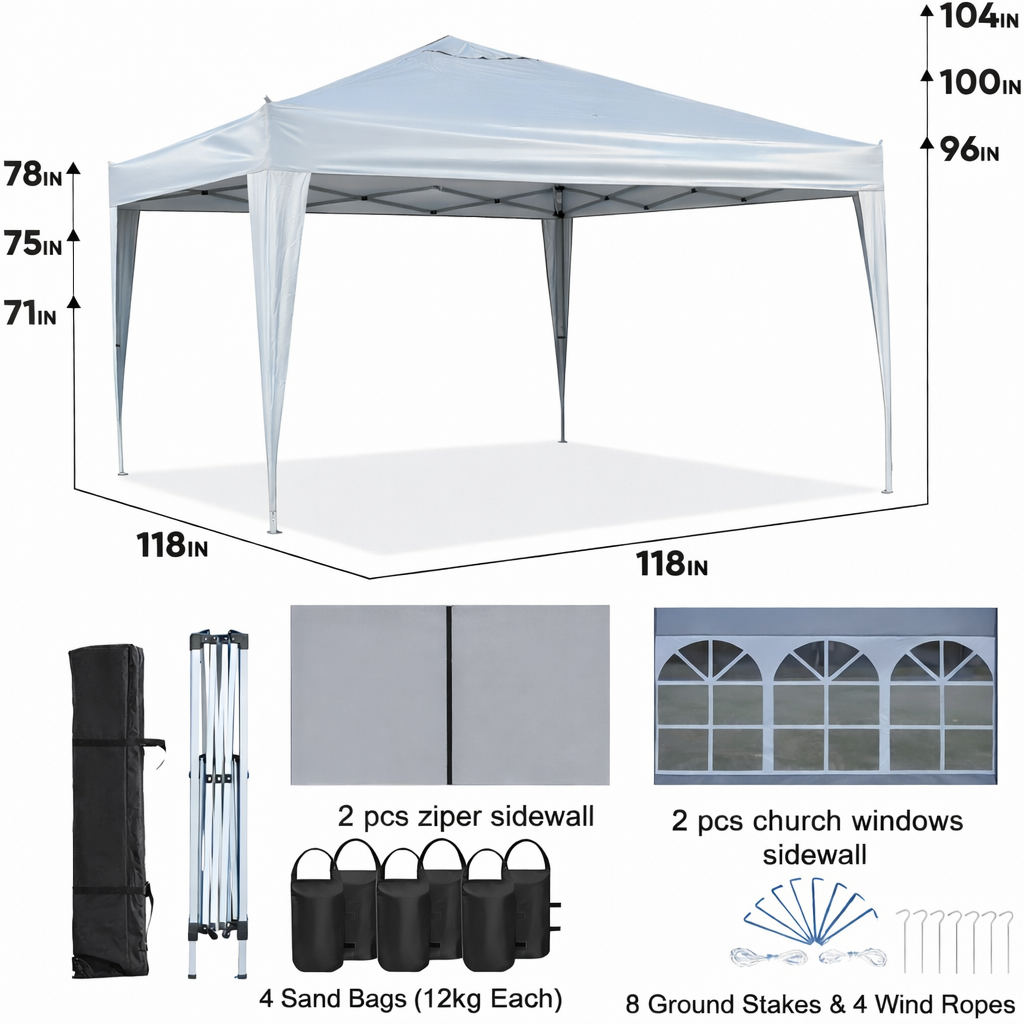 Outdoor 10x10 Ft Pop Up Gazebo Canopy Tent