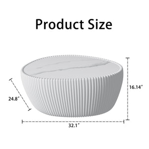 Light Sintered Stone Top Goose Egg Shape Table
