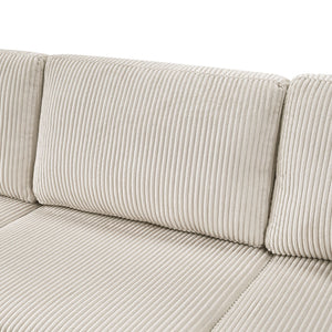 Oversized Sectional U-Shaped Sofa With Chaise Lounge And Three Soft Throw Pillows