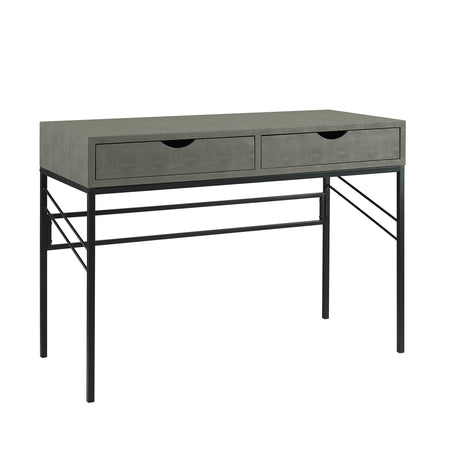 Contemporary-Faux-Shagreen-Writing-Desk-Grey-Desks