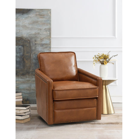 Leather Modern Swivel Accent Chair