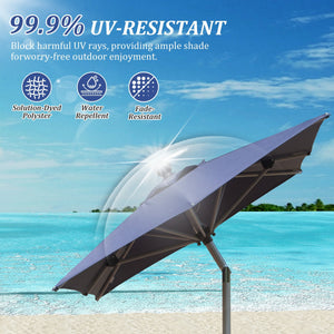 Rectangle Patio Umbrella with Crank Lift and Tilt Function