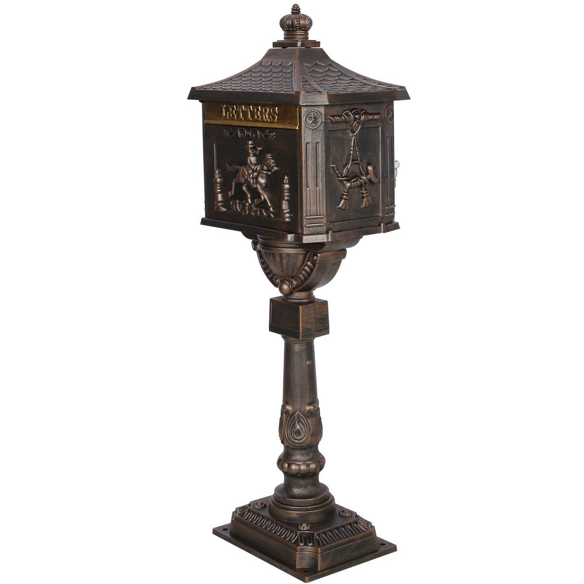 Cast Aluminum Mailbox with Durable Construction – Dark Brown, Black, or White