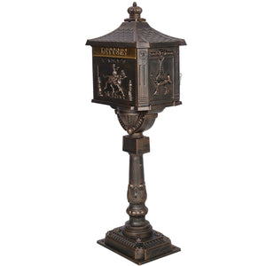 Cast Aluminum Mailbox with Durable Construction – Dark Brown, Black, or White