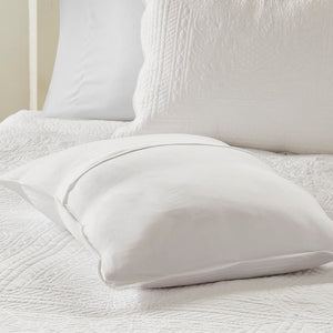 3 Piece Reversible Scalloped Edge Quilt Set White King/Cal King
