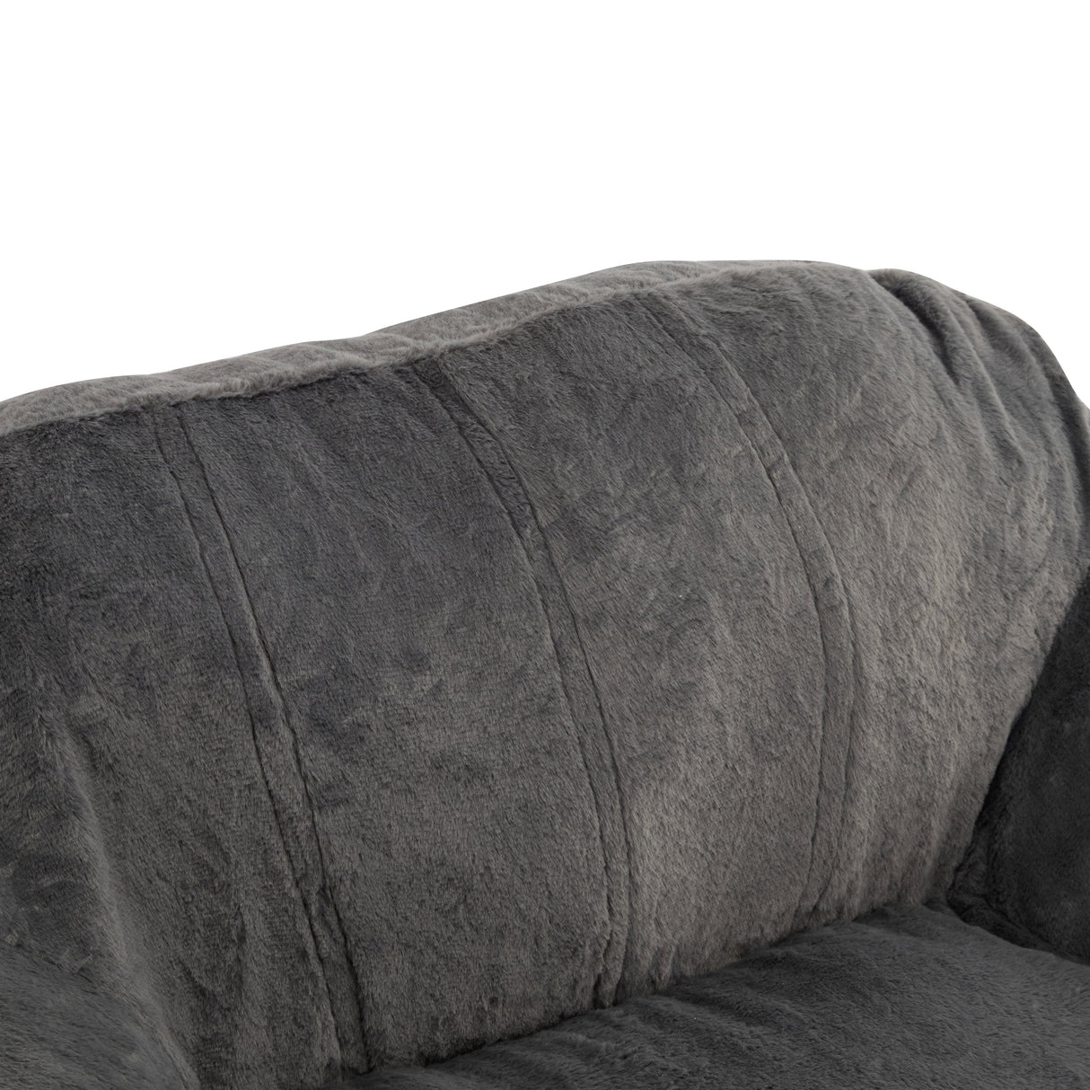 Sezze Indoor Bean Bag Chair with Gray Faux Fur
