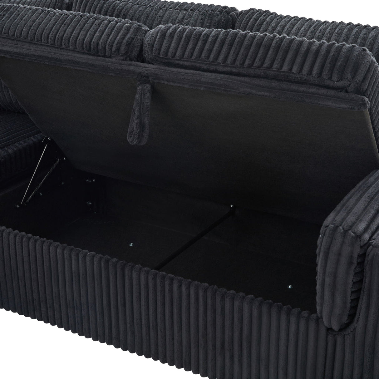 Convertible U-Shaped Sectional Sofa Bed With USB Ports And Storage