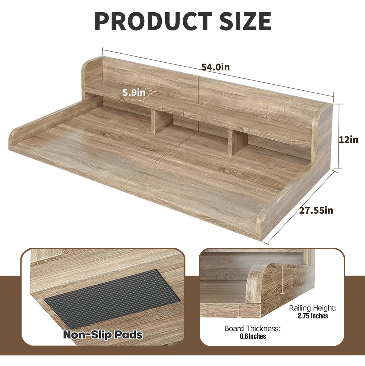 Washer Dryer Countertop with Non-Slip Pads, 54" x 27.5"