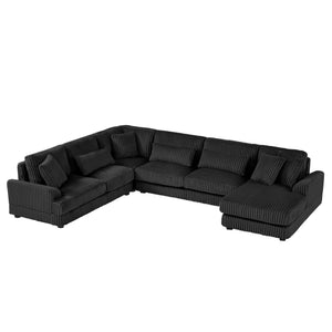Oversized Sectional Sofa U - Shaped Sofa Couch Modern Sofa Upholstered In Soft With A Chaise Lounge For Living Room