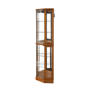 6 Shelf Corner Curio Display Cabinet With Lights, Mirrors And Adjustable Shelves (E26 Light Bulb Not Included)