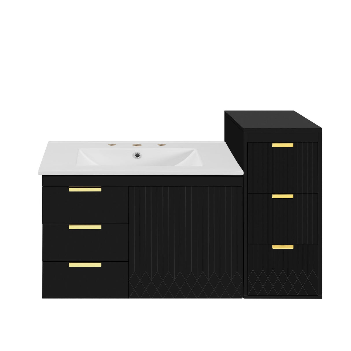 Wall Mounted Bathroom Cabinet With Side Cabinet Combo