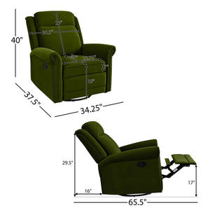 360 Degrees Swivel Recliner Manual Rocking With Adjustable Backrest
