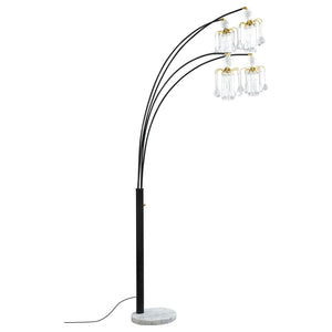 Maisel 91-inch Hanging Crystal Arc Tree Floor Lamp Black