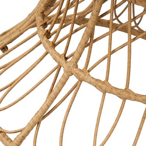 Durable Outdoor Dining Table with Round Acacia Wood Top and Wicker Base