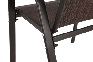 4 Piece Patio Chairs Set with Breathable Textilene Fabric (Brown)