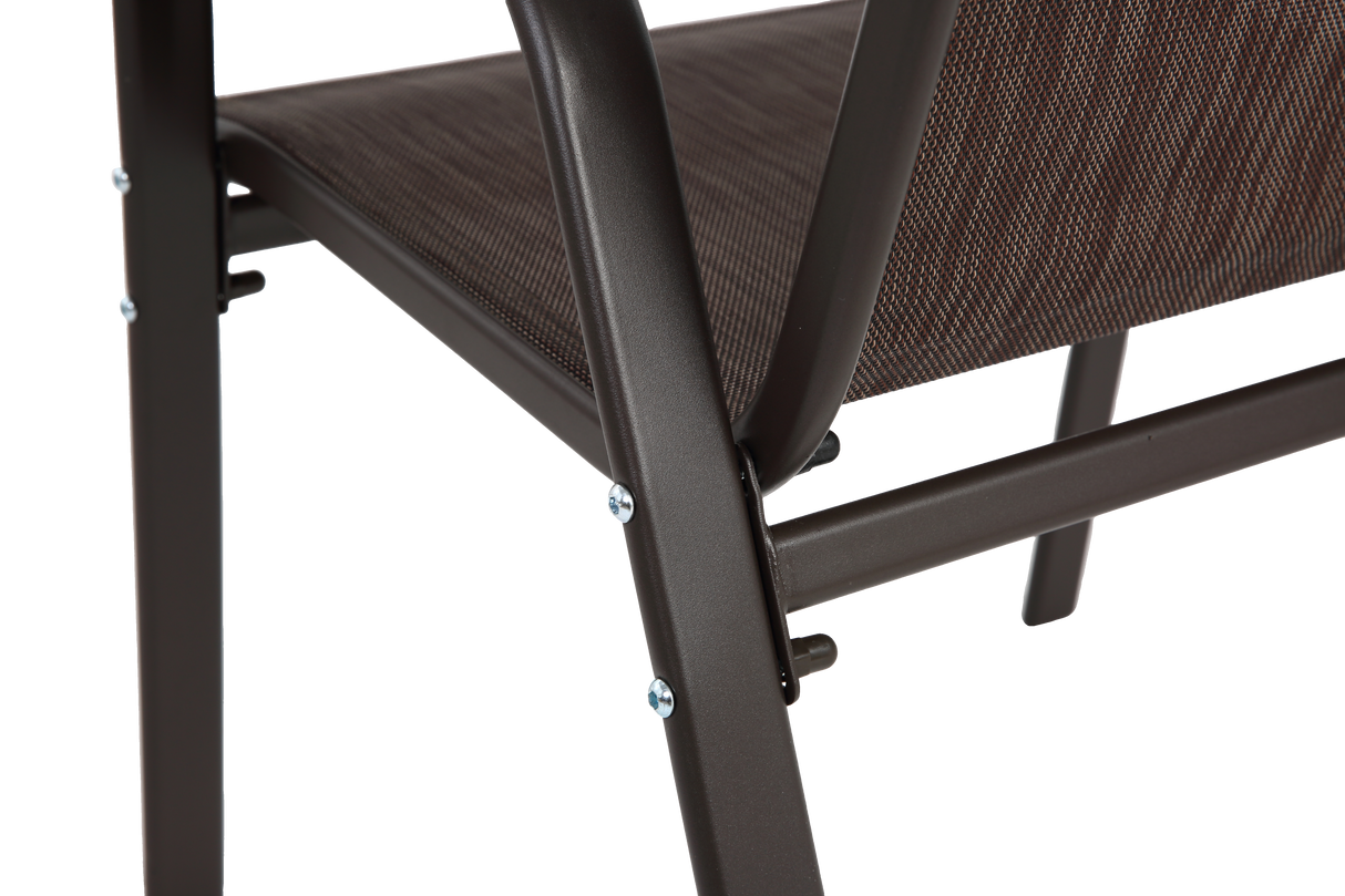 6 Piece Patio Chairs with High Backrest and Armrest - Brown