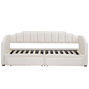 Extendable Daybed With LED Light And 2 Storage Drawers