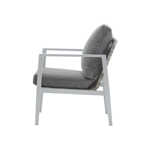 Modern Lounge Chair With Rope Accents And Cushions