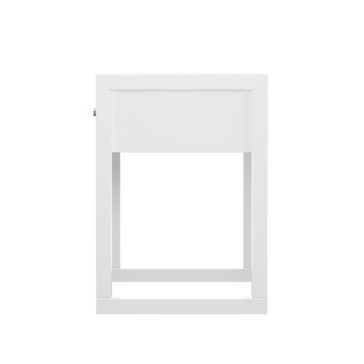 Nightstand With Drawer, Minimalist Bedside Table, Compact End Table For Bedroom - White