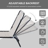 Folding chaise lounge with 4-position reclining back, breathable mesh seat