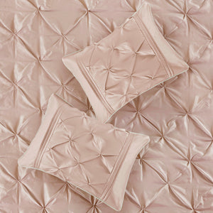 7 Piece Tufted Comforter Set Blush Cal King