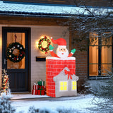 7FT Christmas Inflatable Santa in Chimney with LED Lights