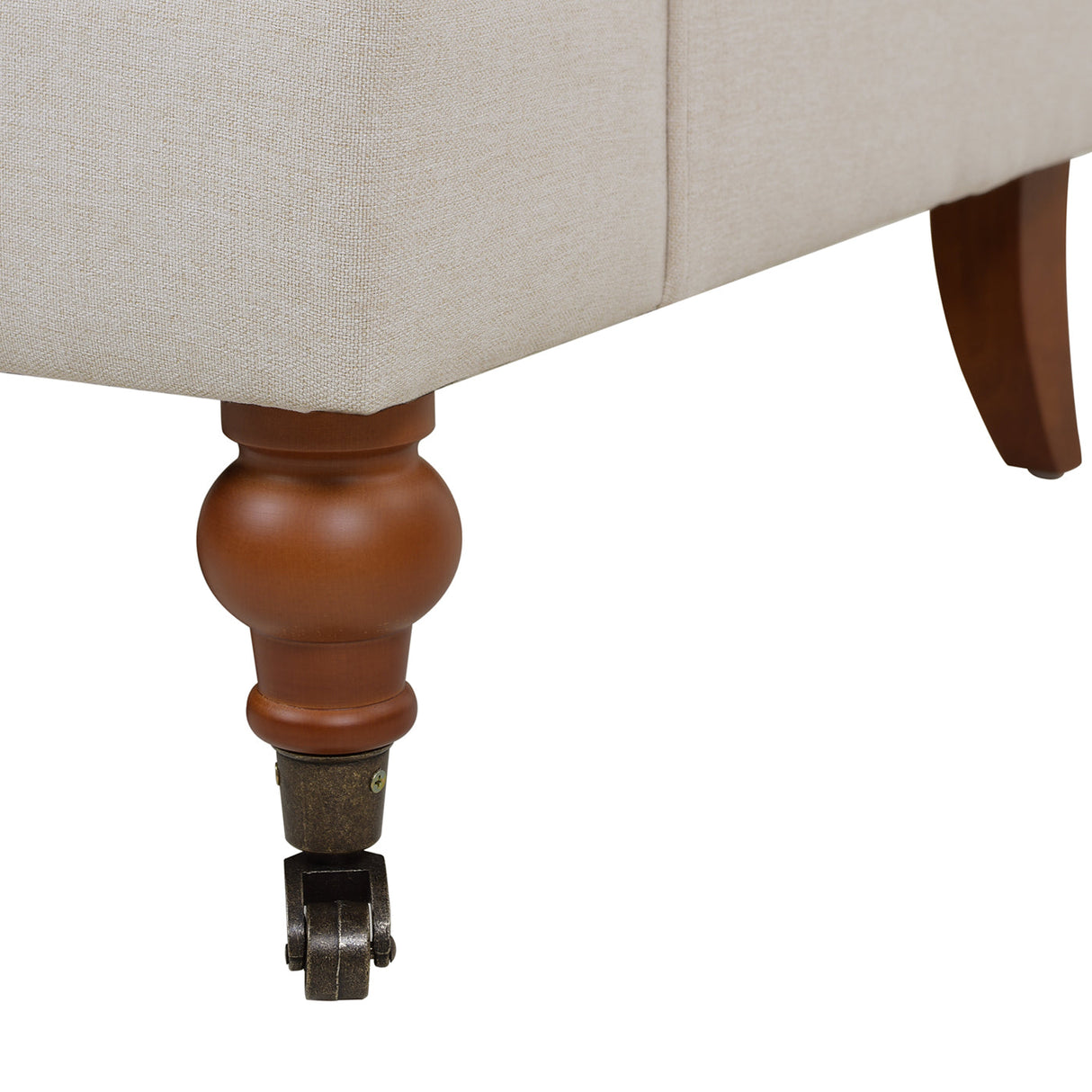Cobaltex Upholstered Arm Chair with Metal Casters and Rolled Arms - Accent Chairs