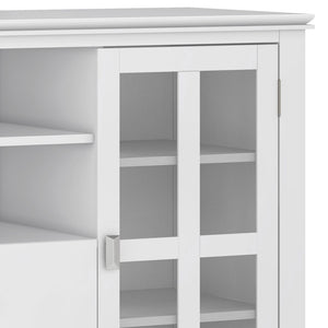 Handcrafted Tall TV Media Stand with Glass Doors and Storage - Multiple Colors