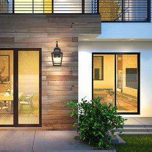 Large Outdoor Wall Lights for House - 16.5 Inch Black Aluminum