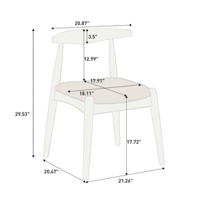 5-Piece Dining Set with Rubberwood Frame and Faux Leather Chairs