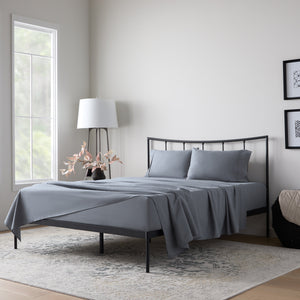 Weekender 90gsm Microfiber Sheet Set Twin Charcoal