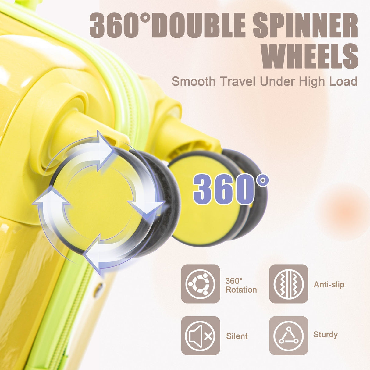 14'/20' 2-Piece PC Spinner Wheel Luggage Set with Gradient Color and Lock