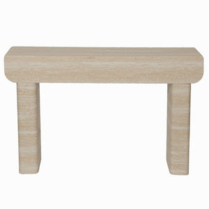 Entryway Table With 2 Hidden Handle Drawers For Entrance - Beige / Yellow