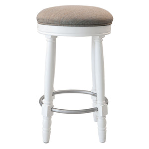 360° Swivel Wooden Barstools With Upholstered Seat, Counter Height (Set of 2)