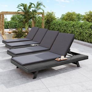 Lounge Chaise Set in Acacia Wood