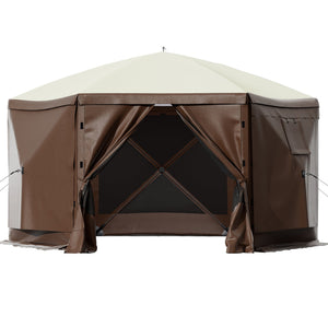 Camping Gazebo Tent, 10'x10', 6-Sided Pop-up Canopy Screen Tent